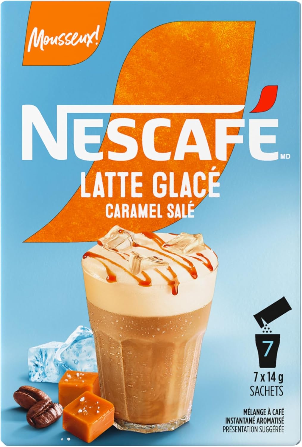 NESCAFÉ GOLD Iced Latte Salted Caramel Carton, 42 x 14 g Sachets