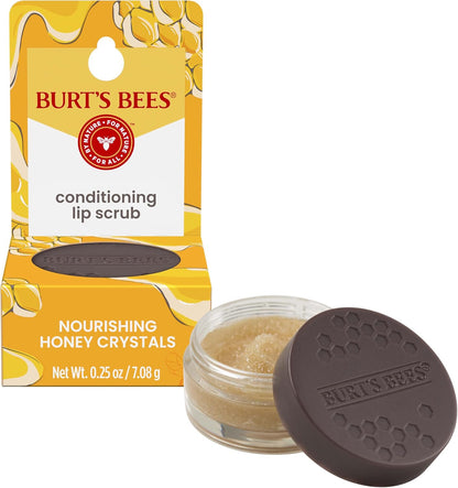 Burt's Bees 100% 天然润唇磨砂膏，含去角质蜂蜜晶体 - 0.25 盎司