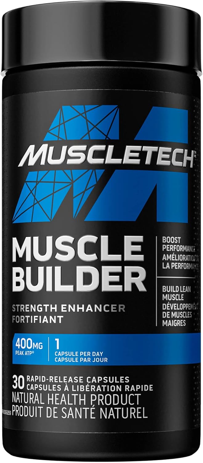 MuscleTech 增肌粉，MuscleTech 增肌粉，男女增肌补充剂，一氧化氮促进剂，增肌锻炼补充剂，400 毫克峰值 ATP，增强力量，30 粒