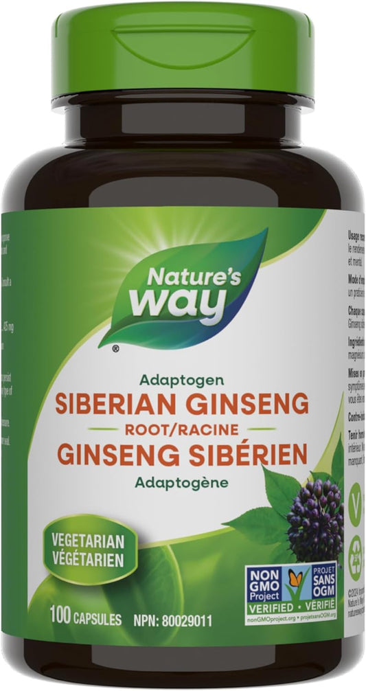 Nature's Way Siberian Ginseng Root Capsules – Helps Improve Mental & Physical Performance - Non-GMO – 100 Vegetarian Capsules