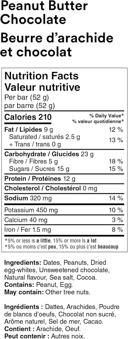 RXBAR 花生酱巧克力蛋白棒 12 x 52 克