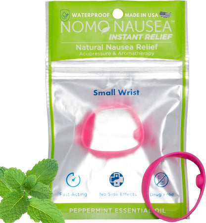 NoMo 恶心即时缓解小粉色芳香疗法止吐带，带穴位按摩功能