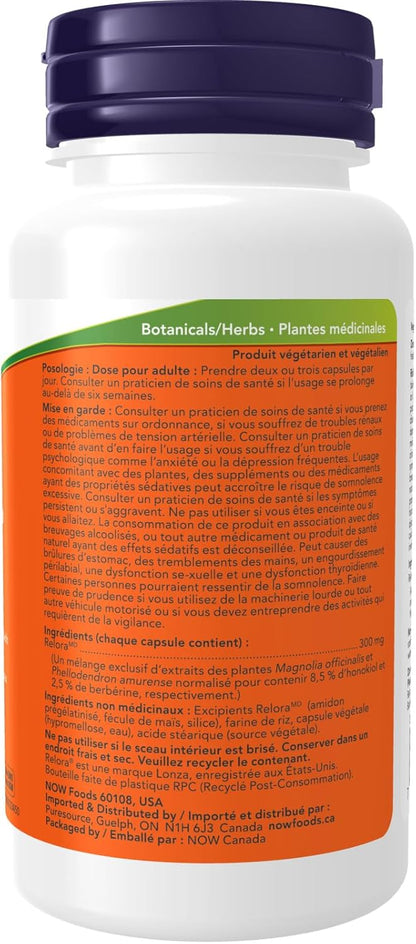NOW Supplements, Relora 300 mg (a Blend of Plant Extracts from Magnolia officinalis and Phellodendron amurense), 60 Veg Capsules