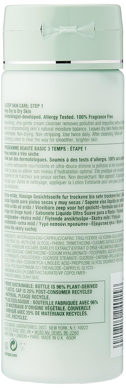 Liquid Facial Soap Extra Mild - Very Dry to Dry by Clinique for Unisex - 6.7 oz Facial Soap