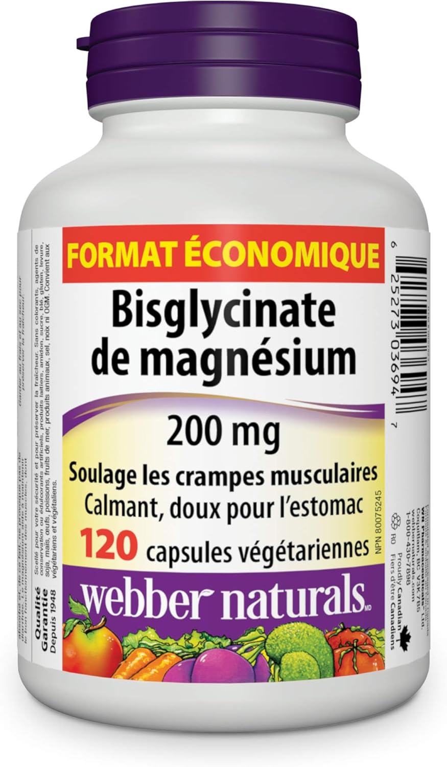 Webber Naturals 维生素 B12 1000 微克 + 甘氨酸镁 200 毫克