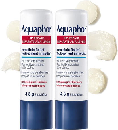 EUCERIN AQUAPHOR 唇部修復棒 DUO PACK 適用於乾燥、皸裂和開裂的嘴唇，2x4.8g