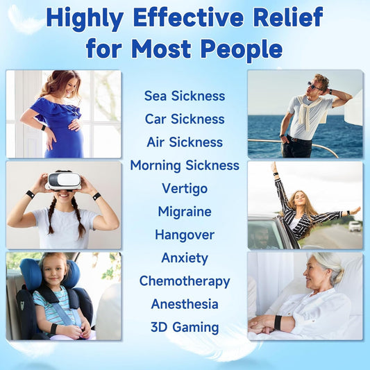 LYJEE 5 Pairs Motion Sickness Nausea Relief Wristbands for Sea Car Flying Pregnant Travel Sickness Bracelet (5pairs)