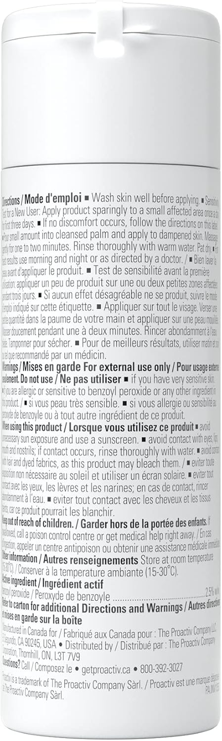 Proactiv Acne Cleanser - Benzoyl Peroxide Face Wash And Acne Treatment - Daily Facial Cleanser And Moisturizer With Exfoliating Beads - 60 Day Supply, 120 ml.
