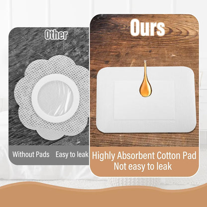 Fiohiros 30PCS Castor Oil Patches Set, Portable Anti-Leak Castor Oil Pack Wrap, Self-Adhesive Castor Oil Belly Button Patch, Breathable Soft Non-Woven for Women