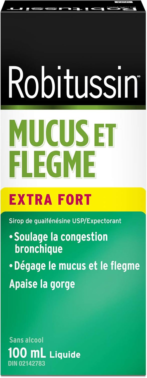 Robitussin Extra Strength Mucus & Phlegm Syrup, Alcohol Free, Cherry Flavour, Packaging may vary