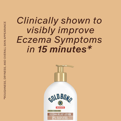 Gold Bond 药用湿疹缓解乳液，396 毫升泵瓶装，保湿润肤露，含 2% 胶体燕麦，可对抗皮疹并帮助缓解轻微皮肤刺激和瘙痒