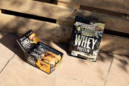 Warrior Crunch - High Protein Bars - 20g Protein Each Bar - Low Carb, Low Sugar Snack - 12 Pack x 64g - Dark Chocolate Peanut Butter