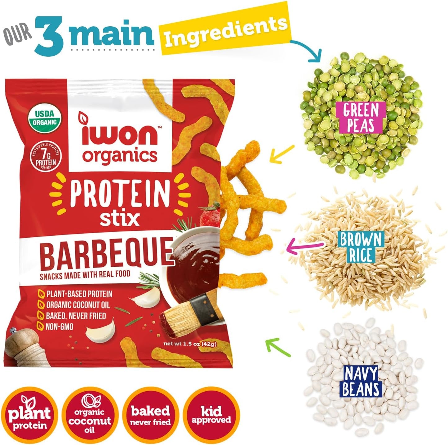 IWON Organics 韩式烧烤蛋白棒，8 支