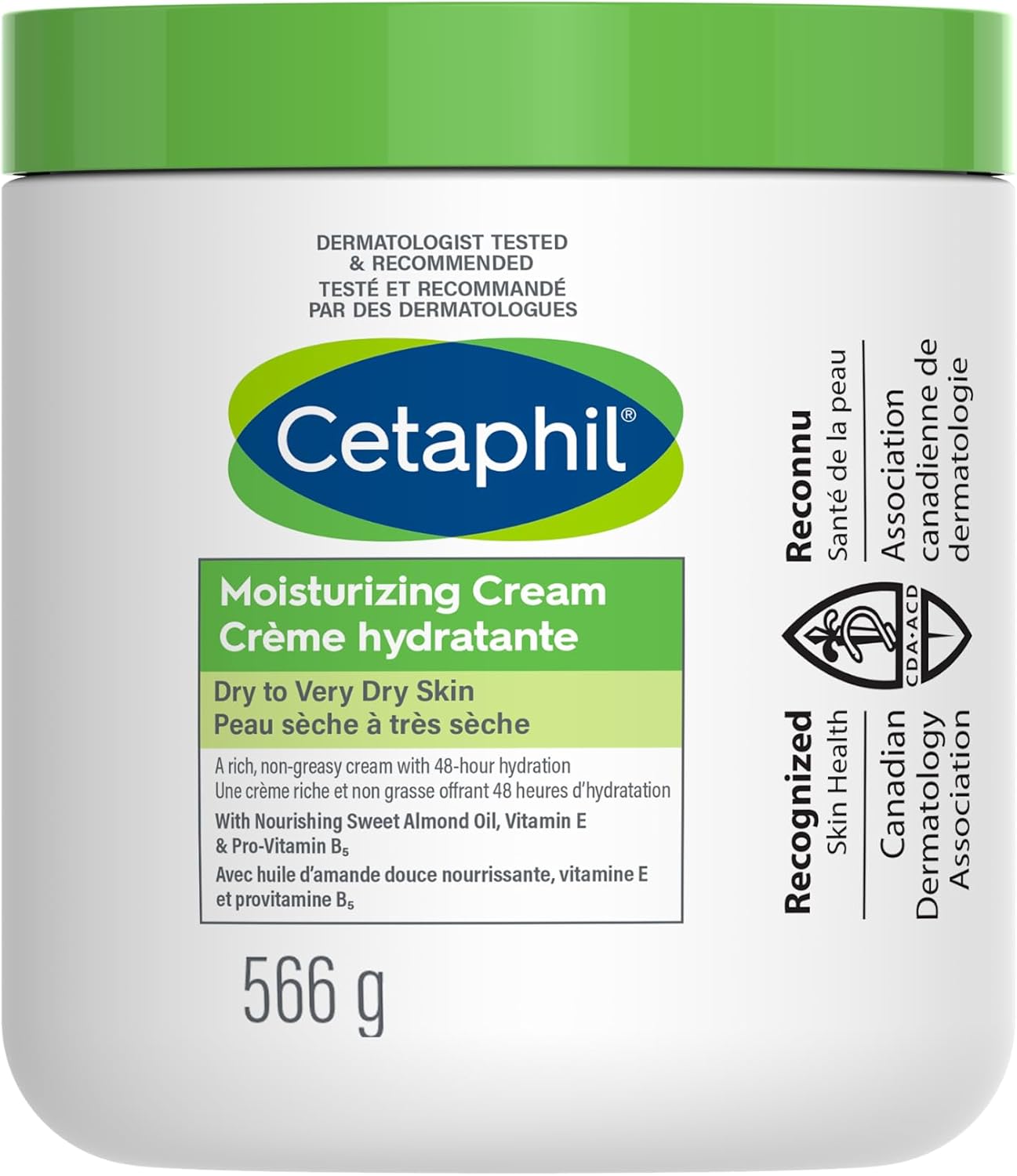 Cetaphil Gentle Cleansing Bar (3-Pack), 127g - Hydrating Foaming Face and Body Wash & Moisturizing Cream with Sweet Almond Oil and Glycerin 566 g - 48hr Hydration