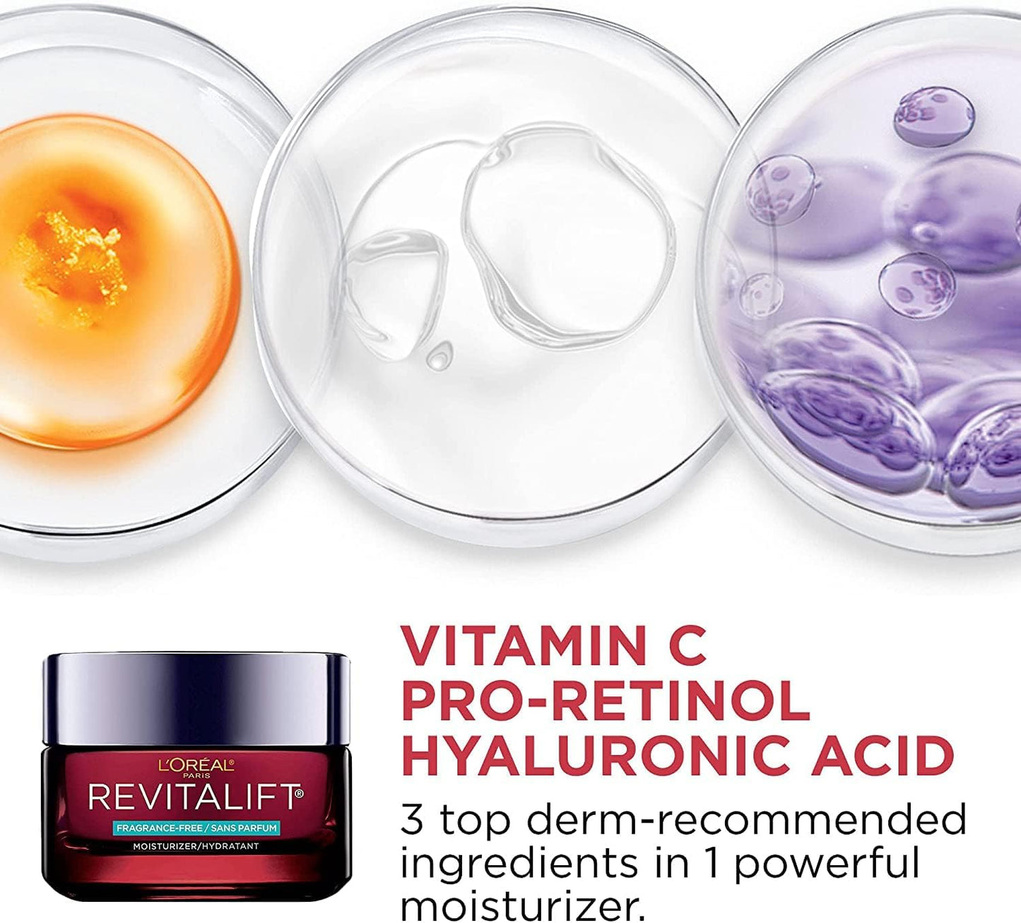 L’Oréal Paris Hydration Skincare Kit with Hyaluronic Acid Serum and Day Moisturizer for Face with Pro Retinol, Vitamin C and Hyaluronic Acid, Revitalift Triple Power LZR, Skincare Kit, 2 Count