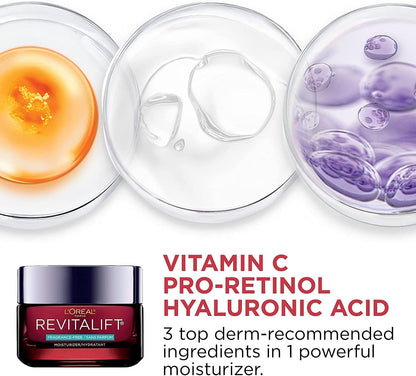 L’Oréal Paris Hydration Skincare Kit with Hyaluronic Acid Serum and Day Moisturizer for Face with Pro Retinol, Vitamin C and Hyaluronic Acid, Revitalift Triple Power LZR, Skincare Kit, 2 Count