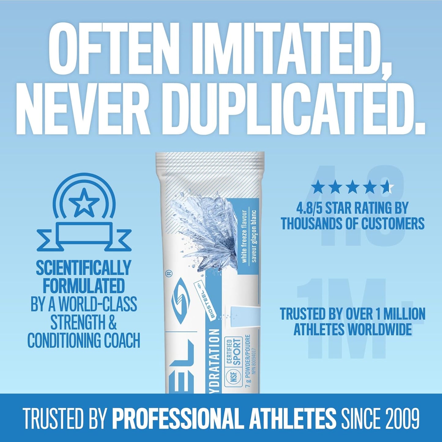 BioSteel 补水混合物，加拿大制造 - 美味补水，零糖，不含人工香料或防腐剂，白色冷冻口味，12 个独立包装