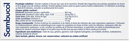 Sambucol Black Elderberry – Cold & Flu Relief | Echinacea, Zinc, Vitamin C & White Willow | Helps Relieve Congestion, Sore Throat, Coughs & Fatigue | Natural Health Product, For Adults | 24 Capsules