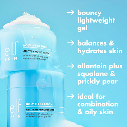 e.l.f. SKIN Holy Hydration! Gel-Yeah Moisturiser, Lightweight Moisturizer For Plump, Hydrated Skin, Infused With Squalane, Vegan & Cruelty-free