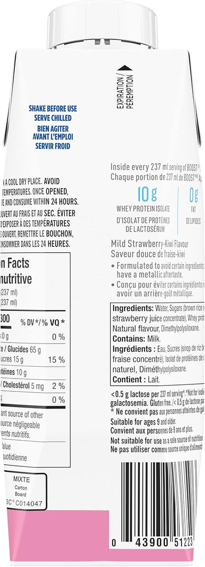 增强水果味饮料橙子和舒缓草莓猕猴桃营养饮料（237毫升，每瓶24支）