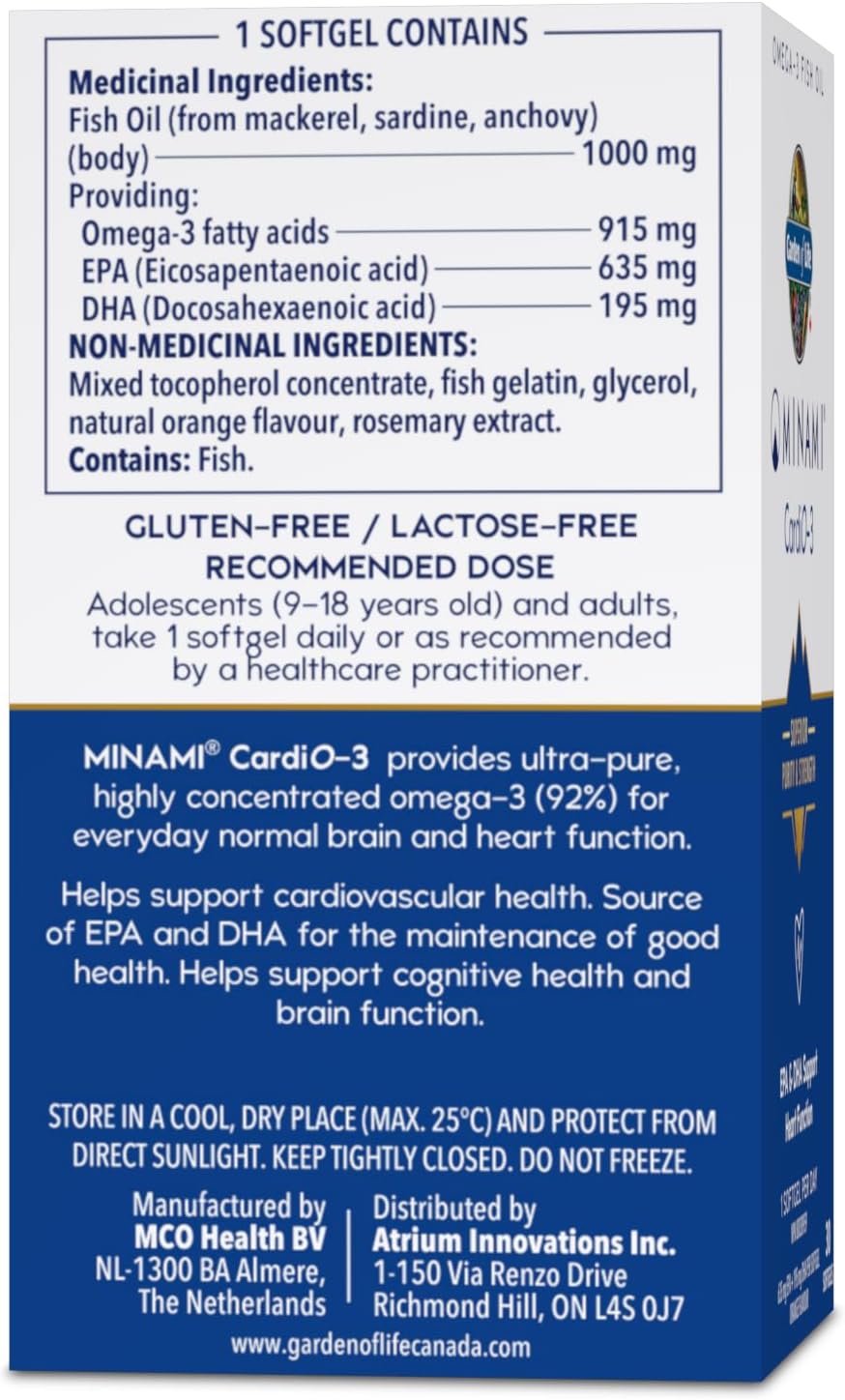 Minami Cardio-3 90% Omega-3 軟膠囊，30 粒，橙味