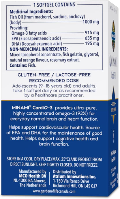 Minami Cardio-3 90% Omega-3 軟膠囊，30 粒，橙味