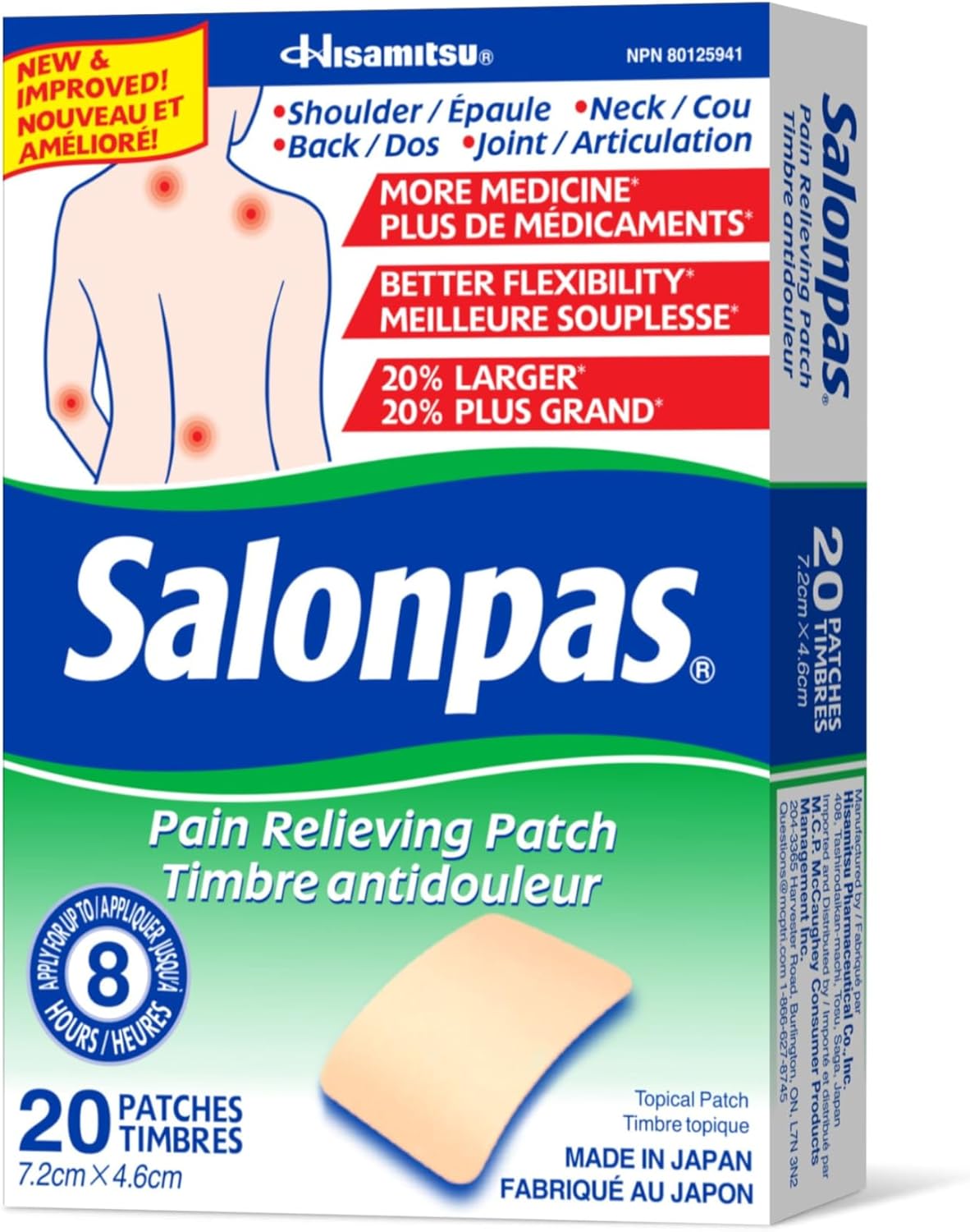 Salonpas Pain Relieving Patch, 20 count