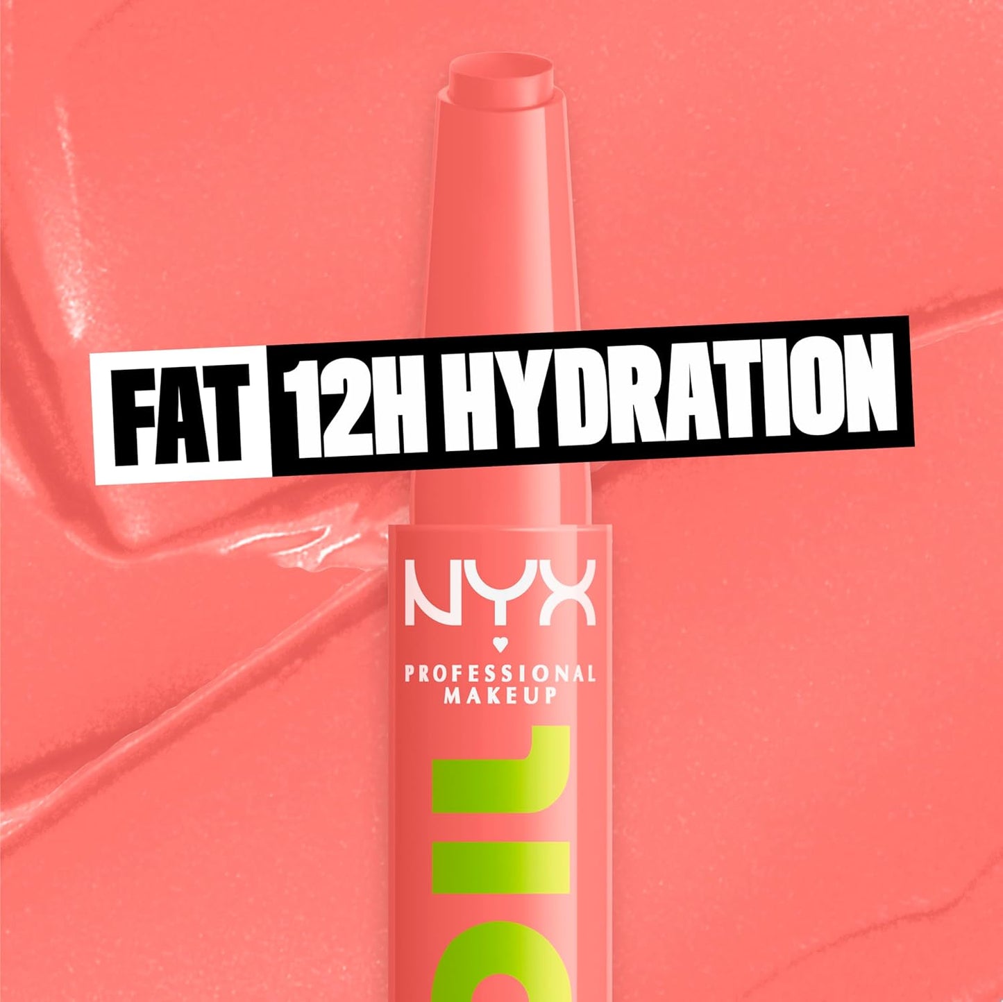 NYX Professional Makeup Fat Oil Slick Click, Lip Balm, 12 HR Hydration, Infused With Nourishing Oils, High Shine Finish, Buildable Colour, Shade: Story or Post (Soft Peach)