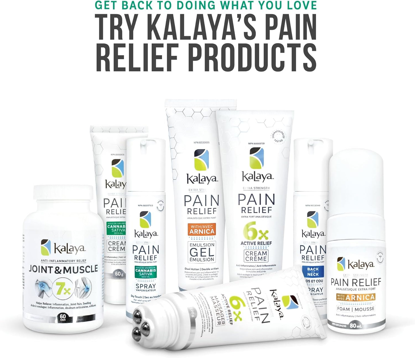 KaLaya 强效止痛霜，含 CSSO 和滚轮按摩球，适用于背部、颈部、肌肉、肩部、手部和膝盖，含有天然活性成分、止痛和抗炎成分（100 克）