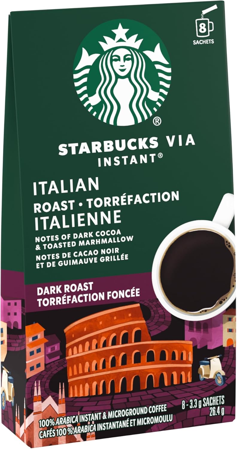 Starbucks VIA Instant Italian Roast (Pack of 12), Italian Roast, 96 count