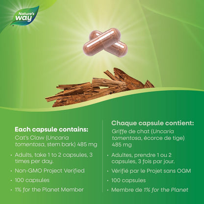 Nature's Way 貓爪藤保健品，100 粒