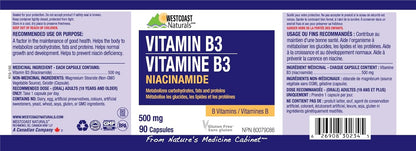 Westcoast Naturals 烟酰胺胶囊，500 毫克