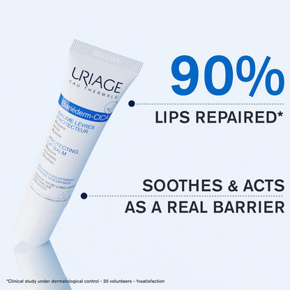Uriage Bariéderm-CICA Lips Repairing Balm - Repairs, Insulates and Immediately Soothes Dry Chapped & Damaged Lips - With Glycerin - Long-Lasting Formula & Fragrance-Free - 15ml