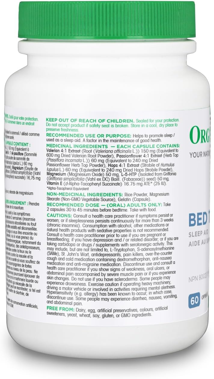 Organika 睡前 - 有助於促進放鬆並自然調節睡眠週期 - 60 粒膠囊