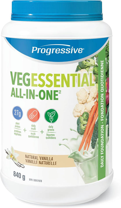 Progressive VegEssential，多合一纯素蛋白质、蔬菜、维生素和矿物质粉 - 香草味，840 克