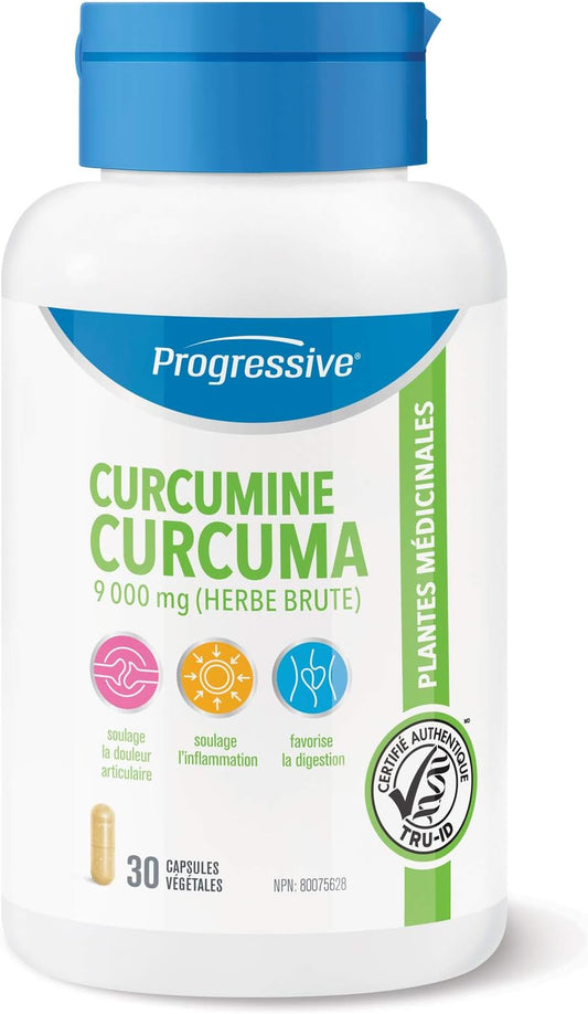 Progressive Health Curcumin Turmeric, 9, 000 Mg of Raw Herb, 30 Vegetarian Capsules 30 count