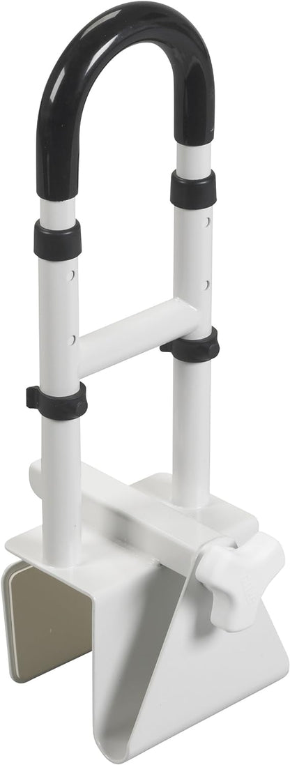 Drive Medical Designer系列豪華附靠背浴凳，灰色 | 可調節高度浴缸扶手安全欄桿