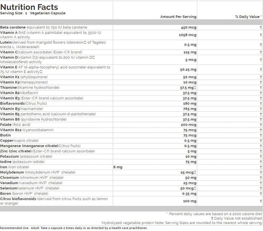 含鐵的超級複合維生素