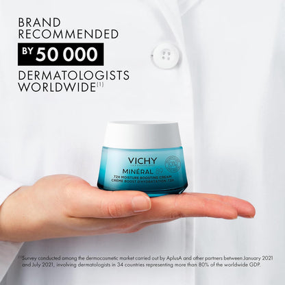 薇姿矿物89无香型面部保湿霜，为干性至中性肌肤补水，并搭配保湿精华液。蕴含透明质酸，适合敏感肌肤。