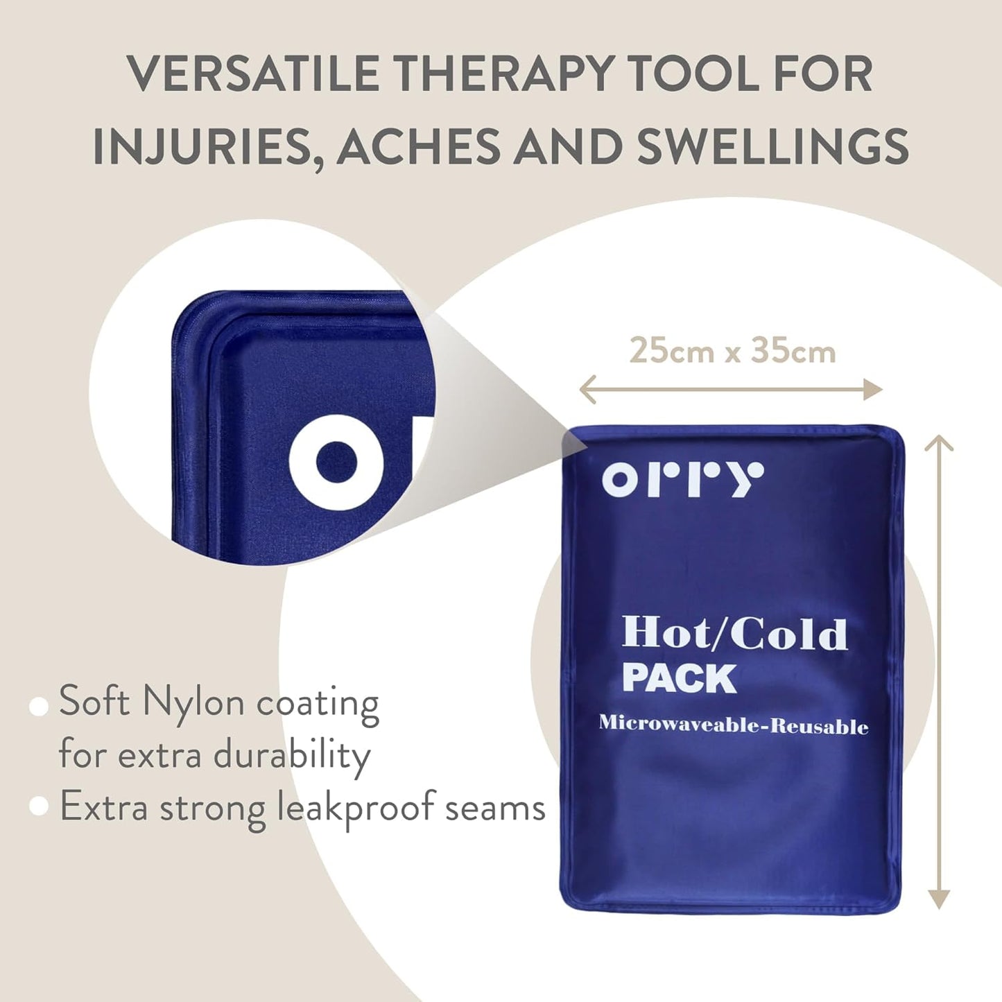ORRY 冷热敷袋 - 可重复使用冷热冰凝胶垫 - 减轻肿胀、发烧和烧伤疼痛（冷），缓解腰痛、颈痛、痛经、关节炎（热）