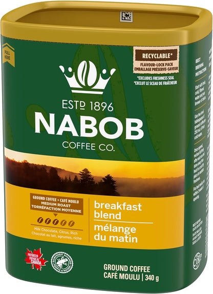 Nabob 340 克中度烘焙早餐混合咖啡，6 支裝