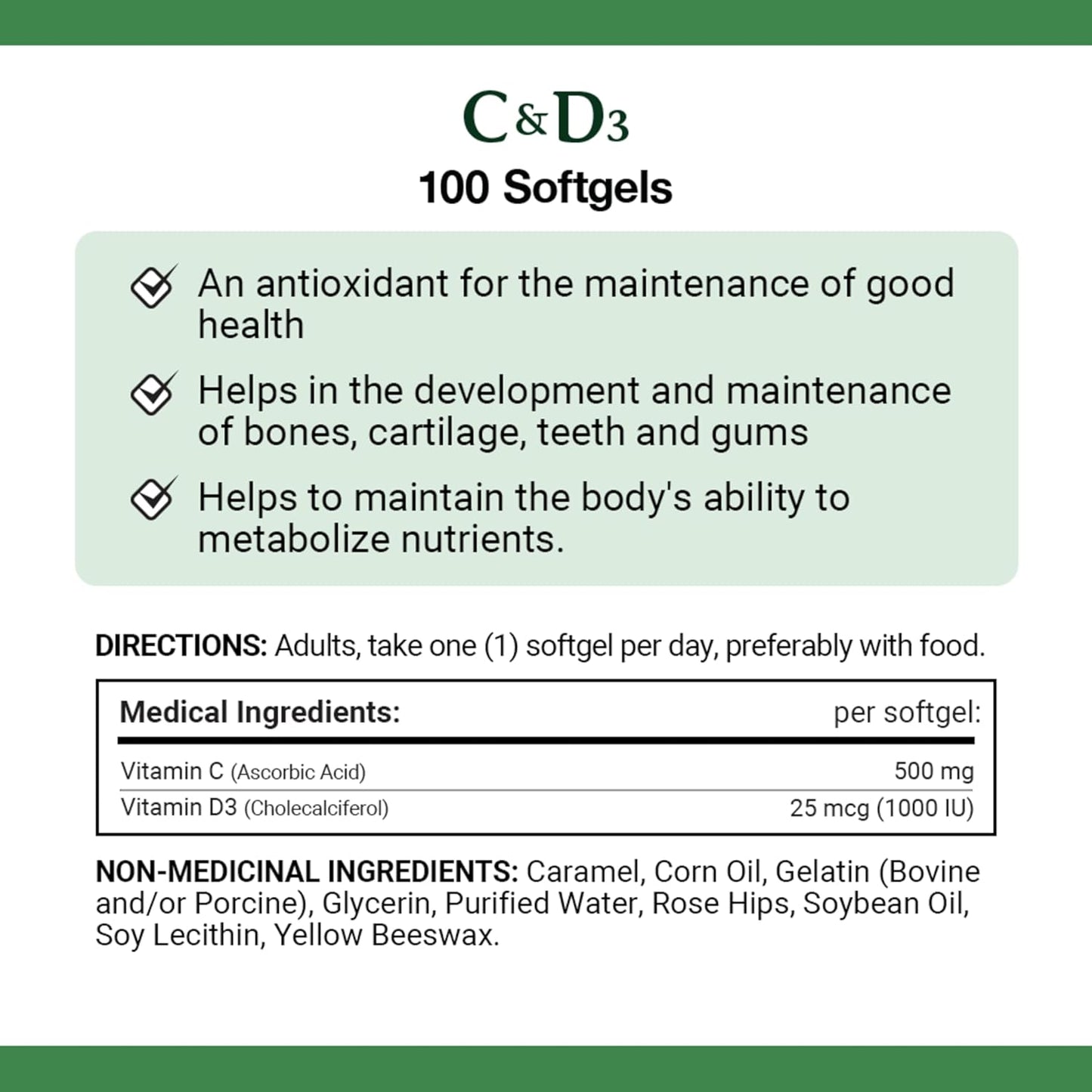 自然之寶維生素 C 和 D3，支持免疫功能，提供抗氧化劑，支持骨骼、軟骨、牙齒和牙齦的發育和維護，幫助代謝營養物質，軟膠囊，157.1 克