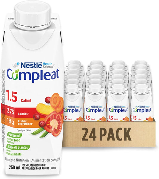 COMPLEAT 1.5 Cal/Ml, With Real Food Ingredients, Formulated Liquid Diet, 24 Boxes, 6.5 kg