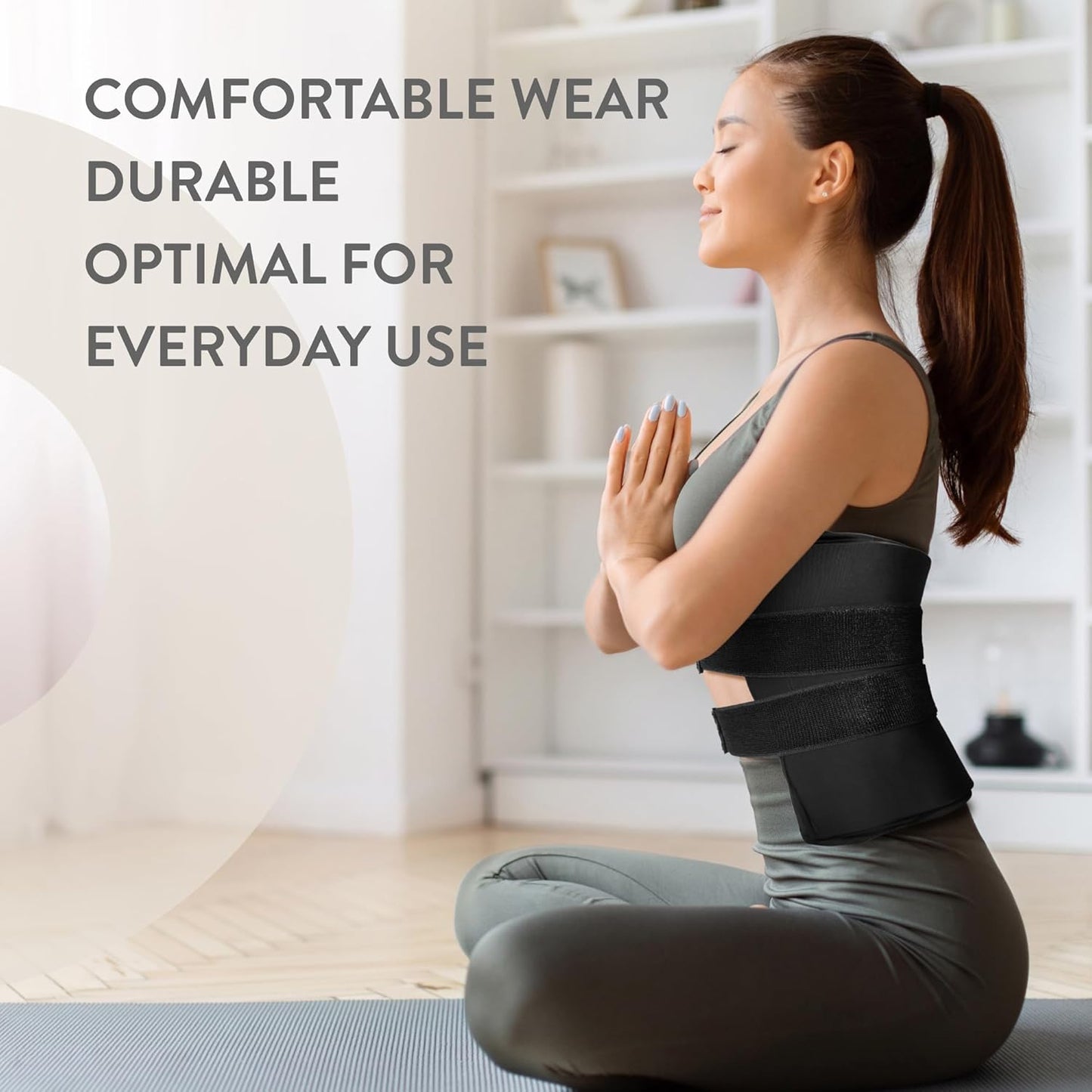 ORRY 背部凝胶冰袋 - 可重复使用的压缩凝胶绷带，用于冷/热疗法 - 缓解背部疼痛、腰部疼痛 - 易于调节（黑色）