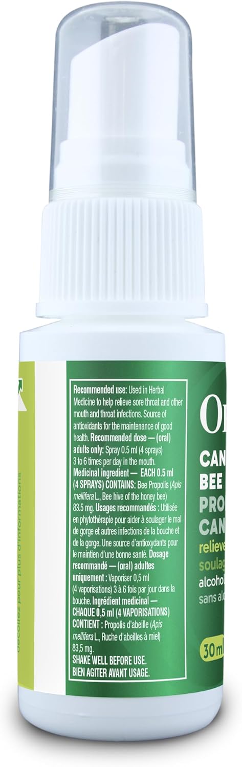 Organika 蜂胶喉咙喷雾 - 无酒精，舒缓，免疫支持 - 30ml