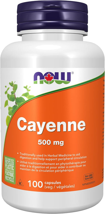 NOW Supplements, 辣椒（辣椒）500 毫克，草本支持，100 粒素食胶囊