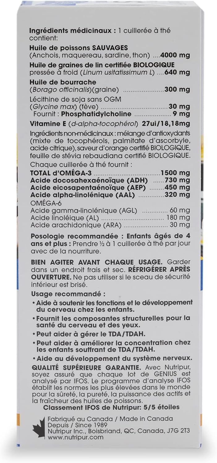 Nutripur GENIUS Kids and Teens - Concentration, Focus and ADD/ADHD, 114 ml