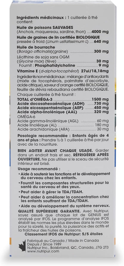 Nutripur GENIUS Kids and Teens - Concentration, Focus and ADD/ADHD, 114 ml