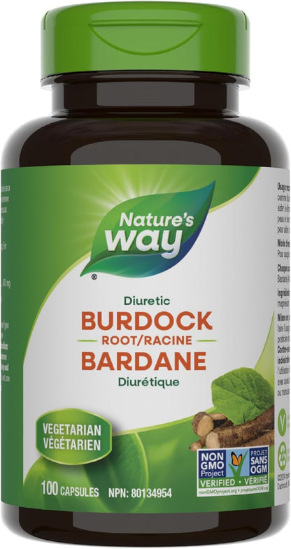 Nature's Way 优质牛蒡根胶囊 - 草本利尿剂和风湿病缓解剂，非转基因，100 粒素食胶囊