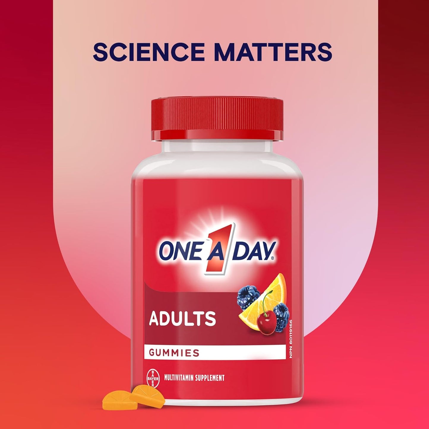 One A Day 成人複合維生素軟糖 - 男女每日補充軟糖，含維生素 A、B6、B12、C、D、E、生物素和鋅，支持免疫力和骨骼健康，頭髮和指甲，130 粒軟糖